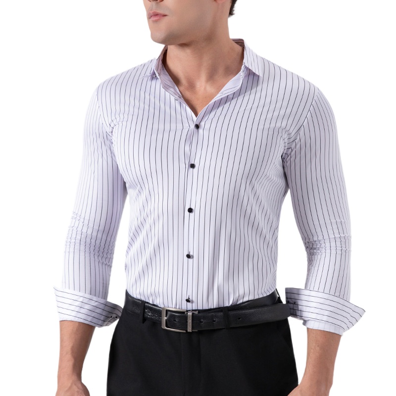 Formal Dress - Kemeja Pria Retro Bergaris Anti Kusut