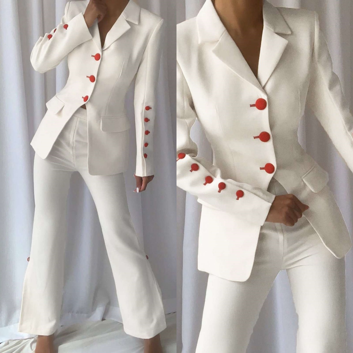 Women'S Red Formal Wear - Setelan Jas Wanita Merah Putih untuk