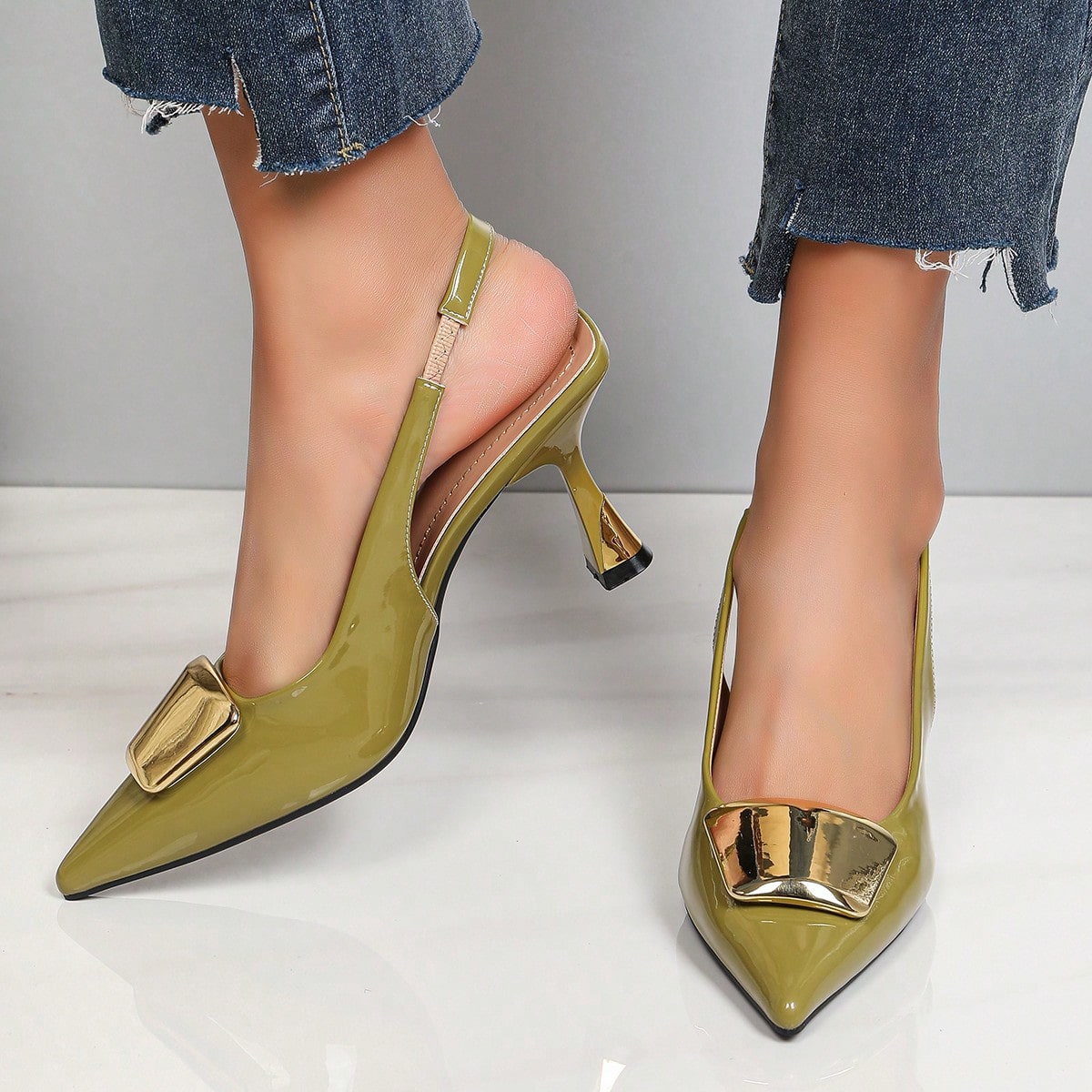 Sepatu Hak Tinggi Model Slingb - Formal Dress ulasan dan harga