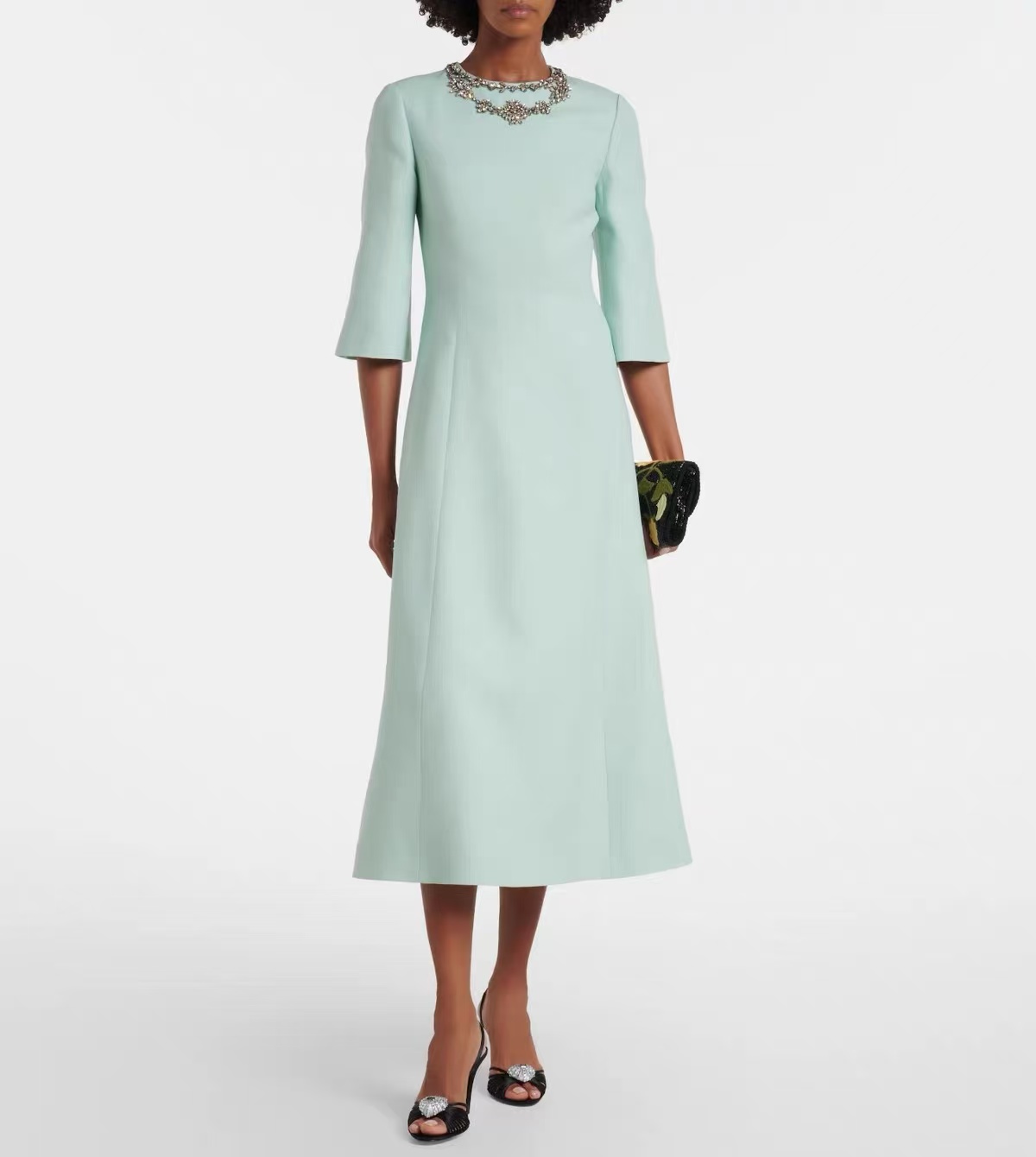Gaun Midi Wanita Warna Hijau M - Midi Dress ulasan dan harga