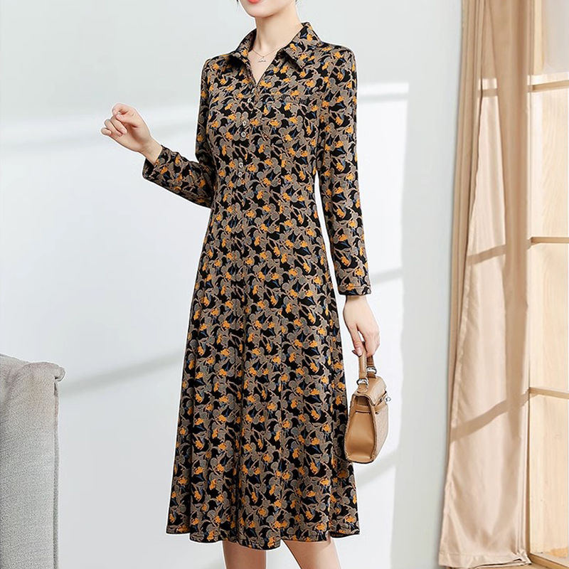 Gaun Midi Gambar Bunga Rusak A - Midi Dress ulasan dan harga