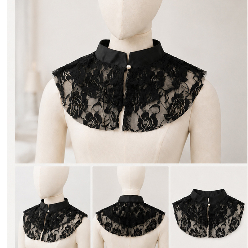 Kerah Palsu Berenda Bunga Eleg - Lace Dress ulasan dan harga